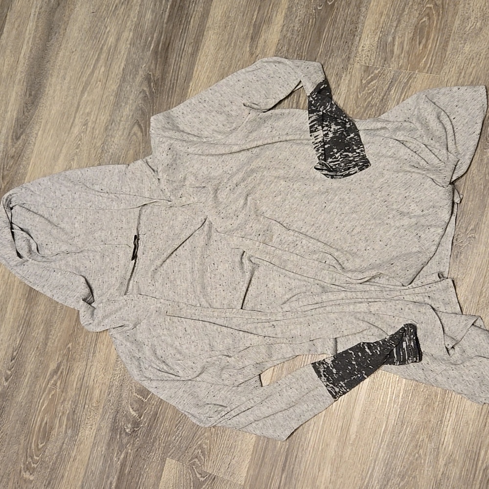 Botanique 1X waffleknit hooded cardigan